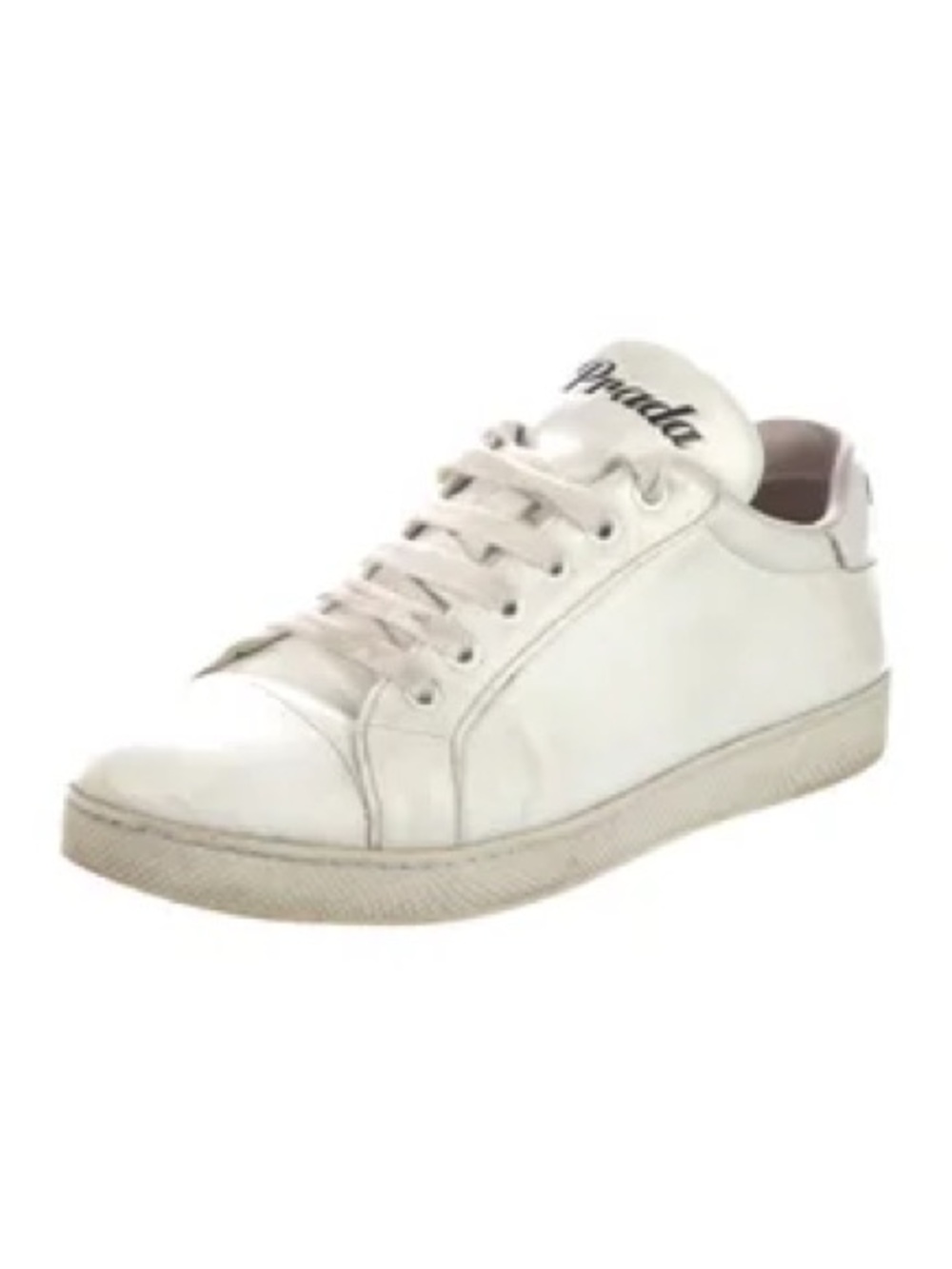 Prada White Leather Women's Low-Top Sneakers